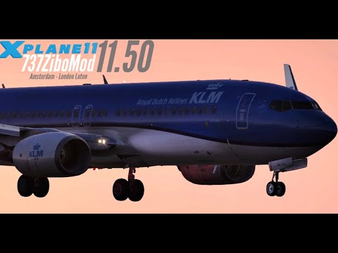 X-Plane 11 v11.50 - 737ZiboMod - Schiphol - London Luton - (Ortho4XP) - (Reshade) - 1080@60fps