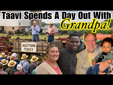 Taavi Spends A Day Out With Grandpa! | Auction | Vlog | Tractors |Amish |Family |The Bichanga Family