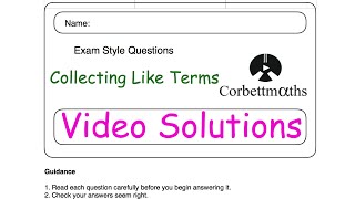Collecting Like Terms Answers - Corbettmaths