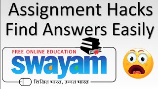 🔥🔥Swayam NPTEL Assignment Answers | How To Find Swayam Quiz Answers | Exam Hacks | Solve Easily!