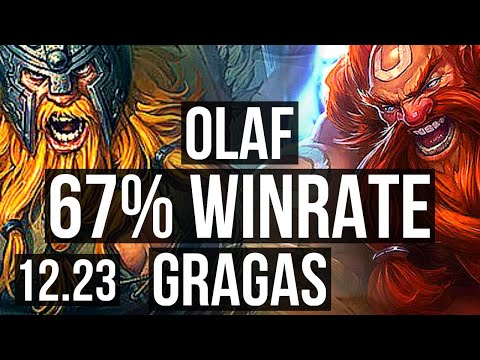 OLAF vs GRAGAS (TOP) | 67% winrate, 6 solo kills, 12/4/8 | KR Master | 12.23