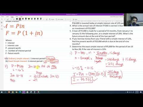 Simple Interest | Ordinary Simple Interest | Exact Simple Interest | Engineering Economy | Engr Abat