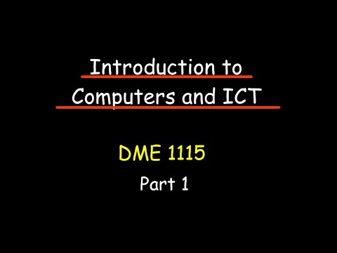DME CHAPTER 1 | INTRODUCTION TO COMPUTERS AND ICT PART 1