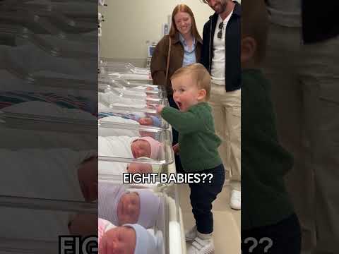 Toddler Has Total System Overload Meeting Eight Newborn Babies #octuplets #toddlerreaction