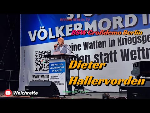Dieter Hallervorden Berlin BSW "Stop the genocide in Gaza" Wagenknecht 13.9.25 @BerlinBerlin