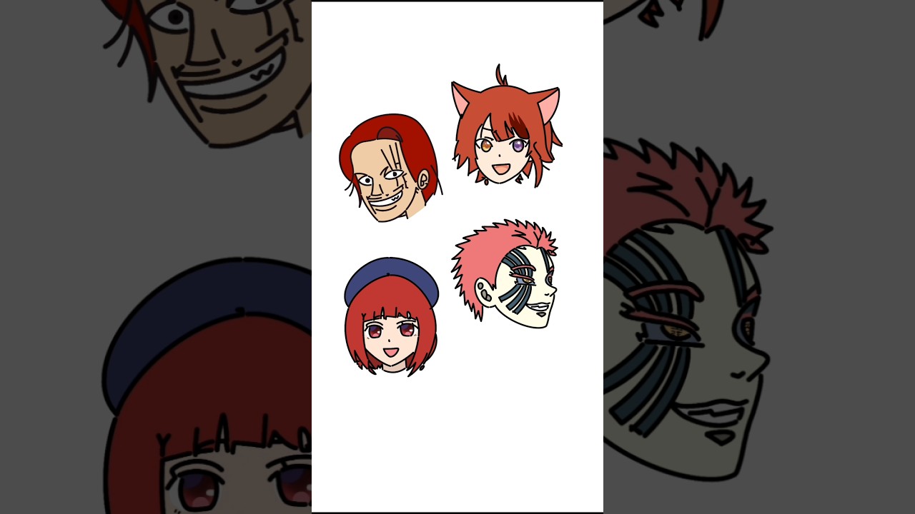 赤いキャラクターたちをアルファベットだけで描いてみた！#shorts #イラスト #アニメ #art #drawing