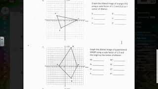 Dilation Worksheet Help