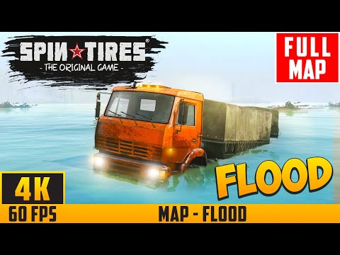 SpinTires (2014) - Full Walkthrough Map - Flood - No Commentary (4K 60FPS)
