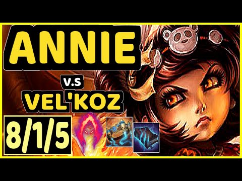 ANNIE BOT (ANNIE) vs VEL'KOZ - 8/1/5 KDA MID GAMEPLAY - NA Ranked GRANDMASTER