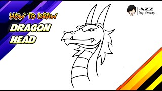 How to draw Dragon Head step by step