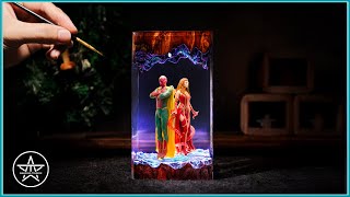 Making a WandaVision Resin Lamp | AmazingTrungX DIY Epoxy Resin Diorama