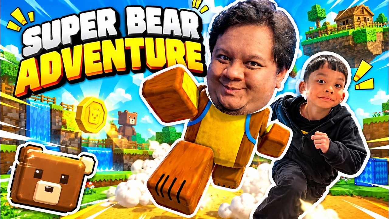 beruang main super bear adventure bareng anak. keren gak tuch judulnya
