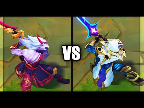 Blood Moon Master Yi vs Cosmic Blade Master Yi Epic Skins Comparison (League of Legends)
