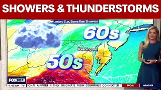 DC weather: Showers and thunderstorms Thursday; temperatures plunge into the 60s