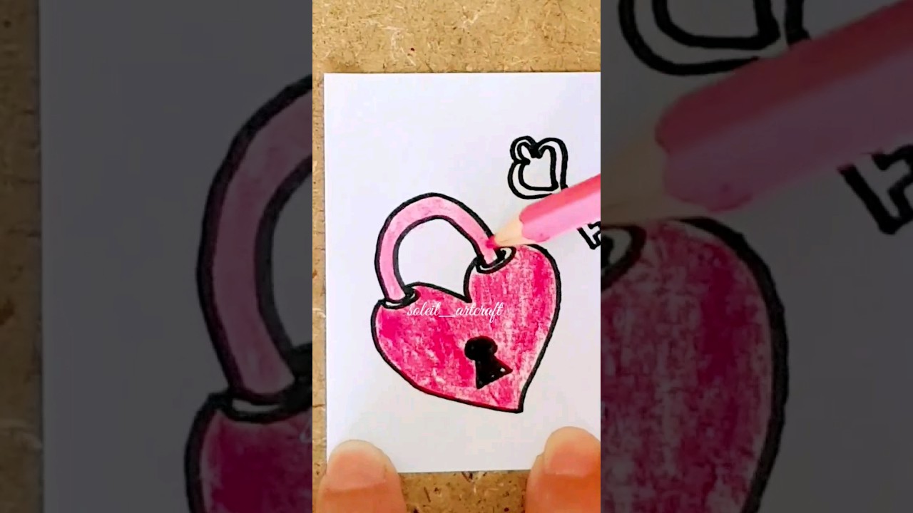 VALENTINE'S DAY DRAWING/SHORTS/FYP/FOR YOU PAGE/DRAWING CUTE HEART SHAPED LOCK