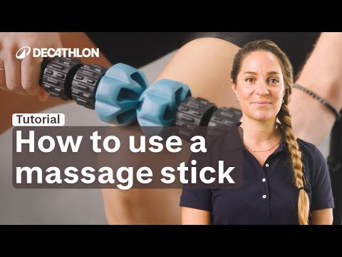 Part of a video titled TUTORIAL - How to use a massage stick ? I Decathlon - YouTube