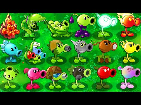 All PEA Plants Max Level Power-Up! in Plants vs Zombies 2