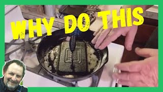 How To Season A Cast Iron Grill Press In (MINUTES)!