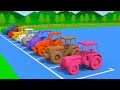 Multicolored Tractors and Agricultural Machinery | Learn colors with Tractors | Bazylland Tractors