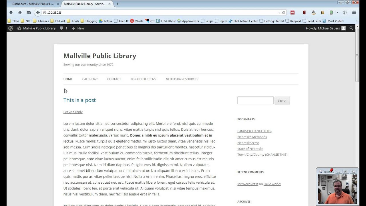 Nebraska Libraries on the Web 4.x: Overview of Posts and Pages