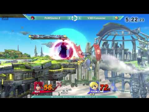 SOS29 Winners Quarters - PoW!|Junior Z (Roy) vs V3|El Conusmer (Toon Link) Part 2
