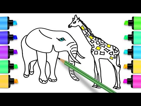 Coloring for Kids with Animals of India - How to draw Animals