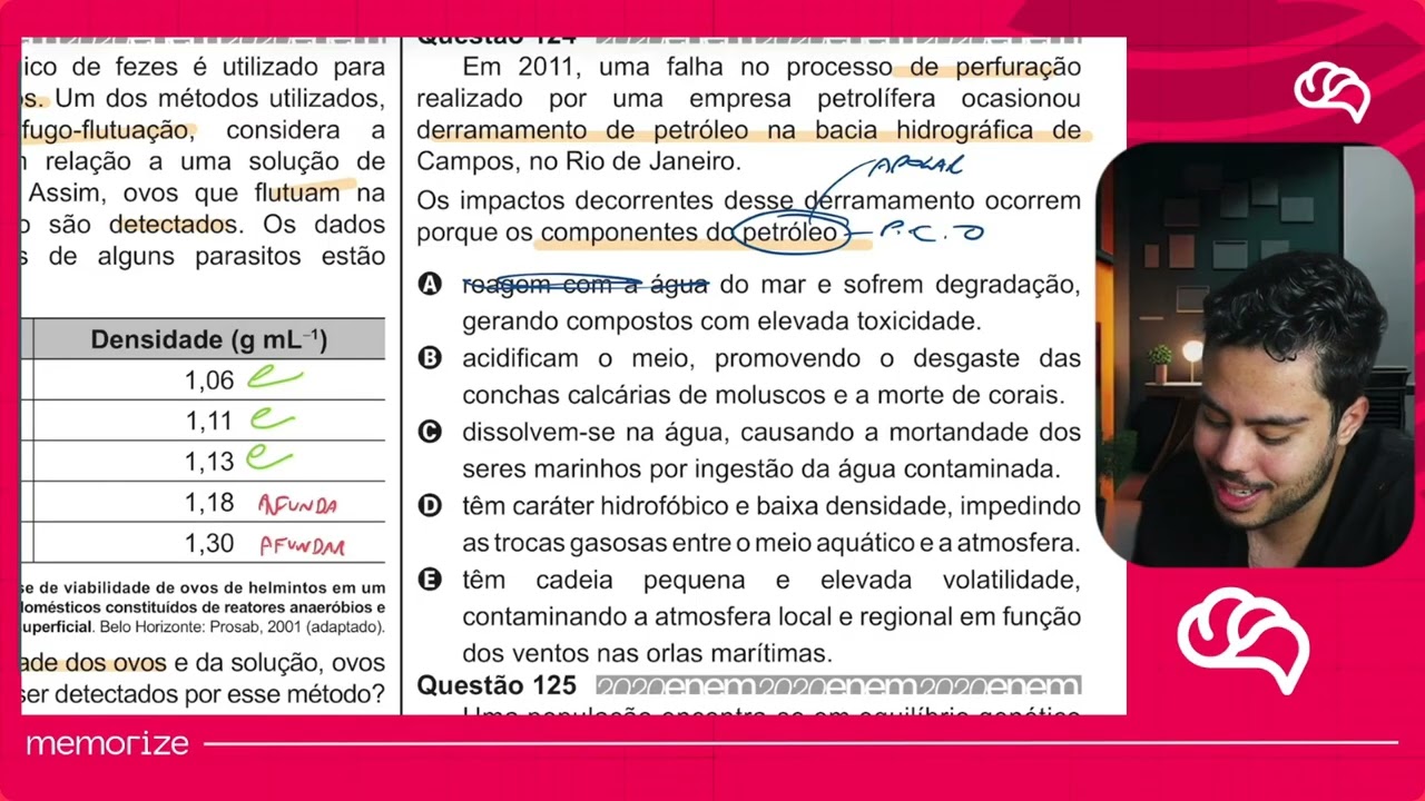Resolução em Vídeo — Questão 124 ENEM 2020