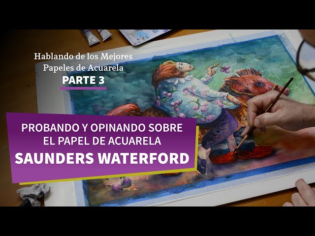 Vídeo relacionado con ST CUTHBERTS MILL Saunders Waterford, Papel de acuarela para bellas artes, Duro, 300gsm, Bloc pegado por los 4 lados, 9x12, Blanco, 20 hojas