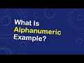 What is alphanumeric example?