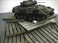 RC tank Bradley gas engine powered crushing beercans