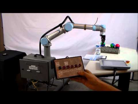 Universal Robots UR5 Push Button Demo