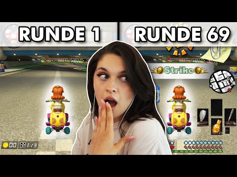 Mario Kart, aber jede Runde wird das Overlay schlimmer