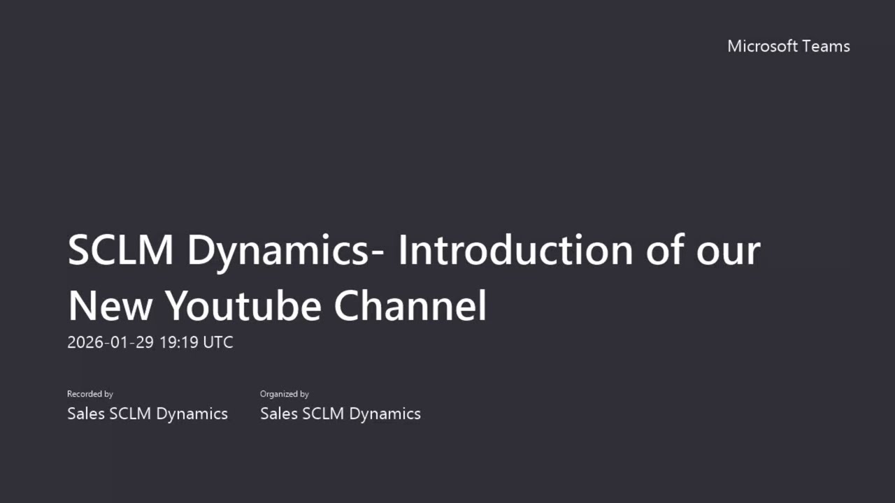 SCLM Dynamics- Introduction of our New Youtube Channel