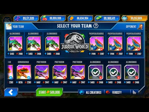 ALLONOGMIUS vs PACHYGALOSAURUS - JURASSIC WORLD THE GAME