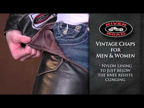 River Road Vintage Leather Motorcycle Chaps • Shop J&P Cycles