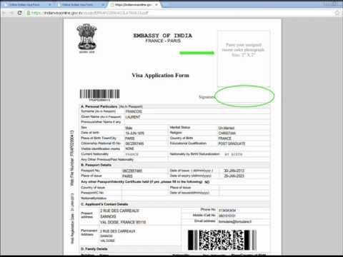 comment remplir le formulaire de demande de visa pour l'inde