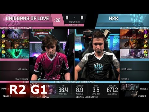 Unicorns of Love vs H2K Gaming Game 1 | Round 2 EU LCS Qualifier for S7 Worlds 2017 | UOL vs H2K G1