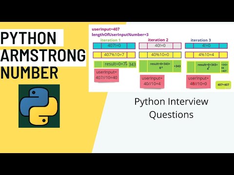 Program To Check Armstrong Numberpython Interview Questionspython For Beginnerspython Programming