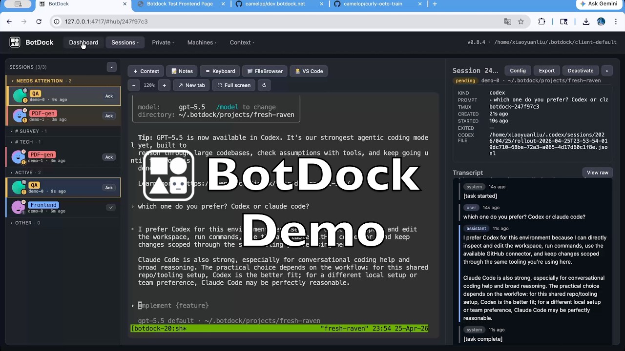 BotDock demo — click to watch