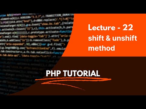 Learning PHP in hindi video 22 shift and unshift method of Array