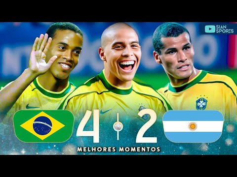 PHENOMENAL HAT-TRICK! RONALDO, RIVALDO AND RONALDINHO HUMILIATING ARGENTINA IN 1999