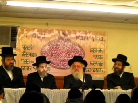 Munkatcher Rebbe visits Munkatch boys school on Chanukah 2010