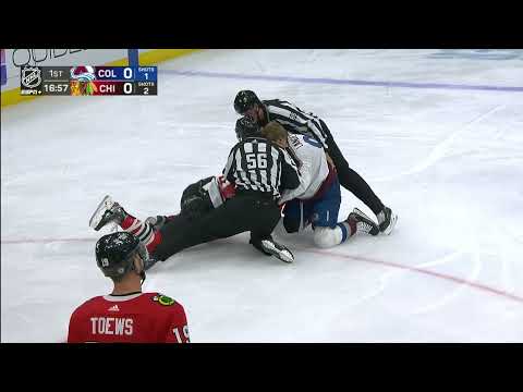 NHL Fight - Avalanche @ Blackhawks - Landeskog vs Murphy - 04/01/2022