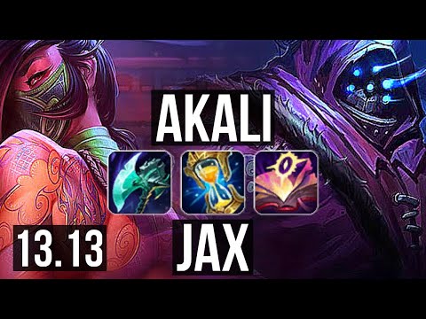 AKALI vs JAX (TOP) | 3.2M mastery, 9 solo kills, 1700+ games, 18/5/10 | NA Master | 13.13