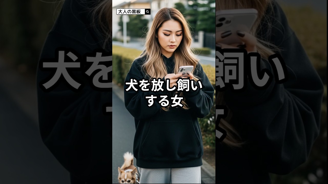 犬を放し飼いする女