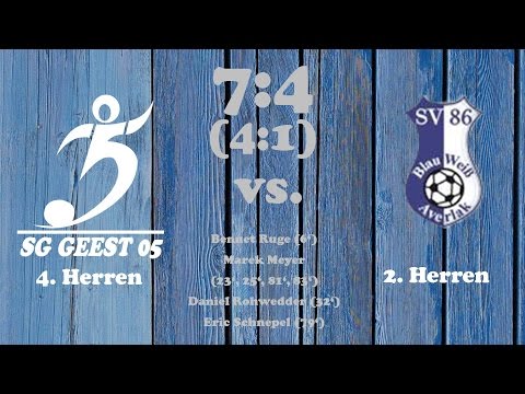 Highlights SG Geest 05 IV vs. SV Blau-Weiß 86 Averlak II - 02.04.2017