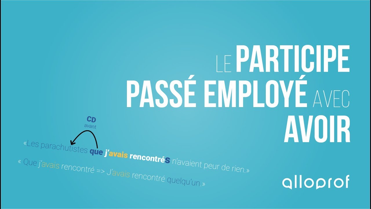 Le participe passé employé avec avoir