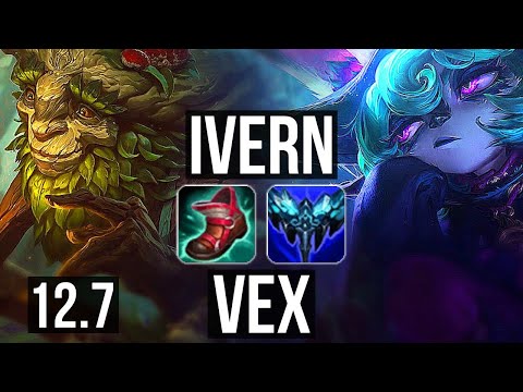 IVERN vs VEX (MID) | Rank 5 Ivern, 4/0/4, 1.3M mastery, 400+ games | KR Grandmaster | 12.7