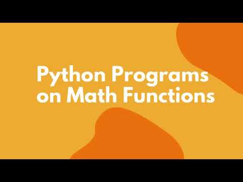 Python Programs On Math Functions 1 Python For Beginners Python Interview Questions