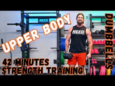 Dumbbell Upper Body Strength Workout - 42 Minutes of Strength and Abs Workout